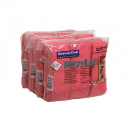 WypAll Микрофибърна кърпа 8397, 40 х 40 cm, червена, 6 броя - Продукти за баня и WC