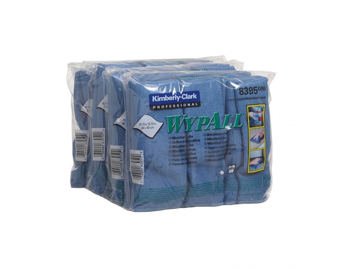 WypAll Микрофибърна кърпа 8395, 40 х 40 cm, синя, 6 броя