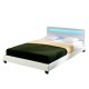Съвременно тапицирано легло с интегрирано LED осветление Corium, Paris, 200cm x 160cm, Бяло