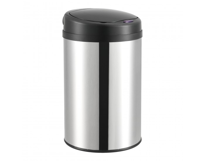 Сензорна кофа за боклук, 30L,  неръждаема стомана, сребро