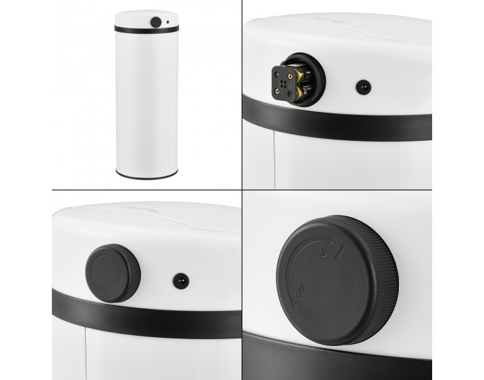 Сензорна кофа 47L,  автоматична кухненска кофа със сензор, неръждаема стомана, бял цвят