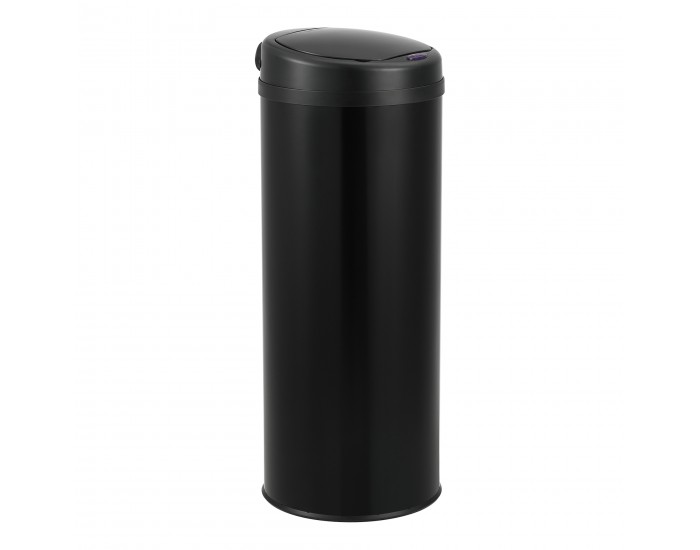 Сензорна кофа за боклук 47L,  неръждаема стомана, черна