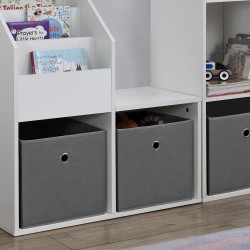 Комплект сгъваеми кутии от 10, размери  30x30x28 см,  нетъкан тъмно сив - Кухненски аксесоари