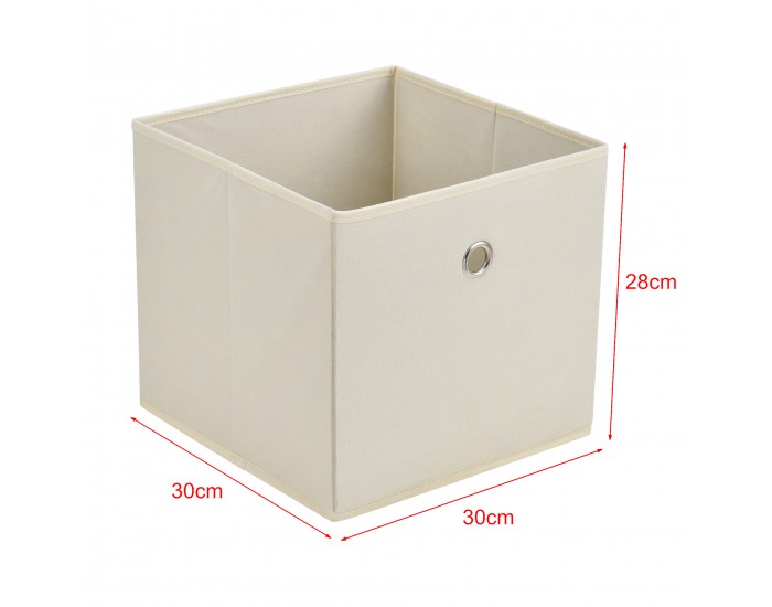 Комплект сгъваеми кутии от 10  броя, размери 30x30x28 cm,  бежов цвят