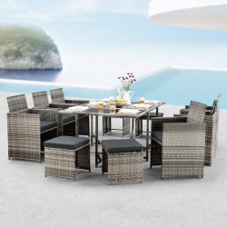 Седалка от полиратан Laredo, размер XL, цвят  сиво на петна - Комплекти за външни условия