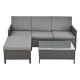 Комплект градински мебели Мурсия Ратан, 3 броя, цвят Тъмно сиво/Светло сиво