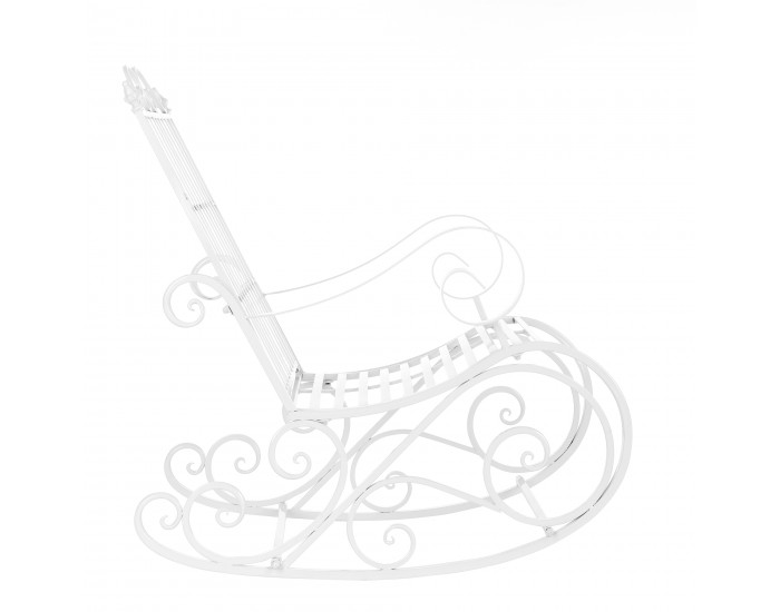 Люлеещ се стол Geraldton, размери 92x59x90cm,  Кънтри стил,  Бял цвят