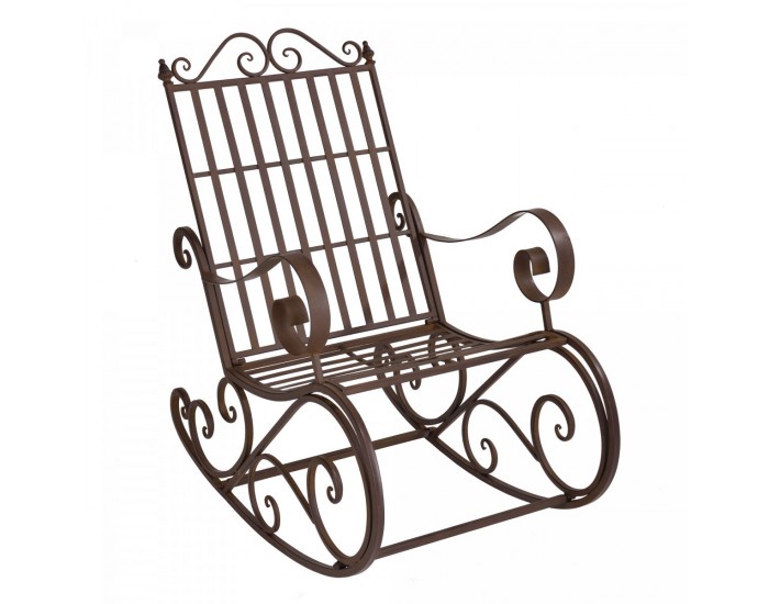 Люлеещ се стол Geraldton, размери 92x59x90cm,  Кънтри стил,  Кафяв цвят