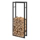 Стойка за дърва за огрев  Черна, Стомана с покритие, 50x150x25cm