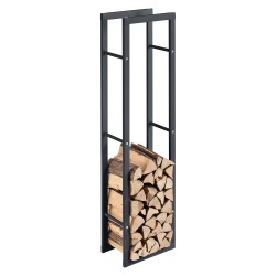 Стойка за съхранение на дърва за огрев  Kasan, стомана, 40x150x25см, Сива - Външни съоражения