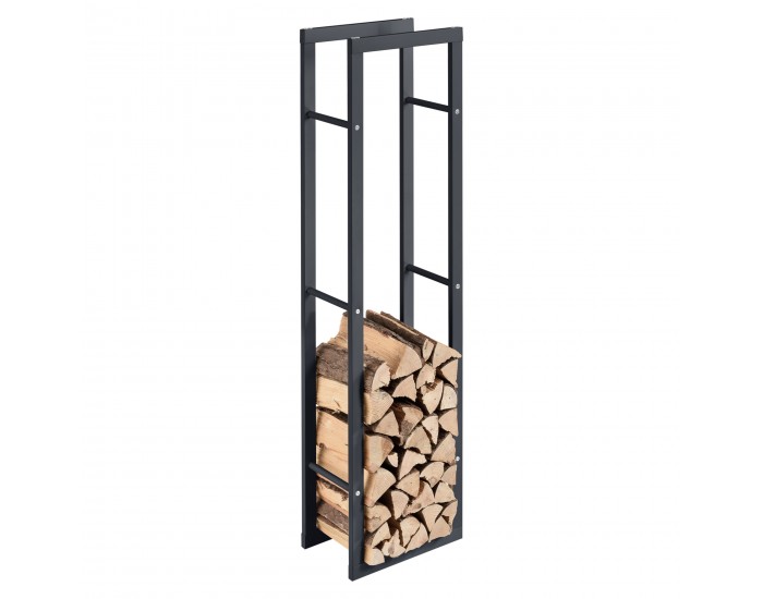 Стойка за съхранение на дърва за огрев  Kasan, стомана, 40x150x25см, Сива