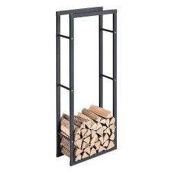 Стойка за съхранение на дърва за огрев Kasan, стомана, 60x150x25см, Сива - Градина