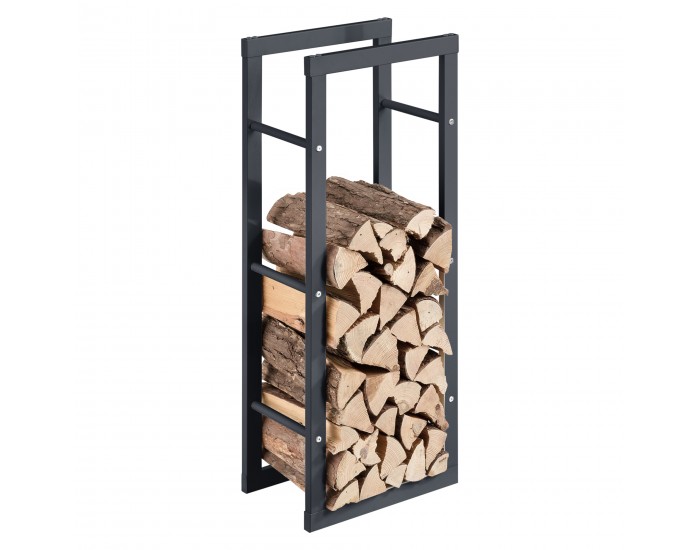 Стойка за съхранение на дърва за огрев  Kasan, стомана, 40x100x25см, Сива