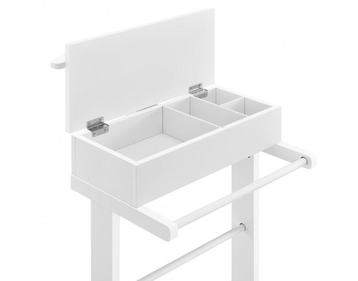 Стойка за дрехи 43,5 x 34,5 x 110 см с отделение за съхранение - MDF - бяла/бор