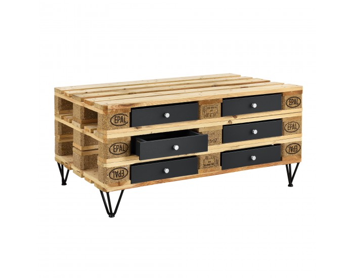 Чекмедже за мебели от палети  9,5 x 37,5 x 44,5 cm, Черен