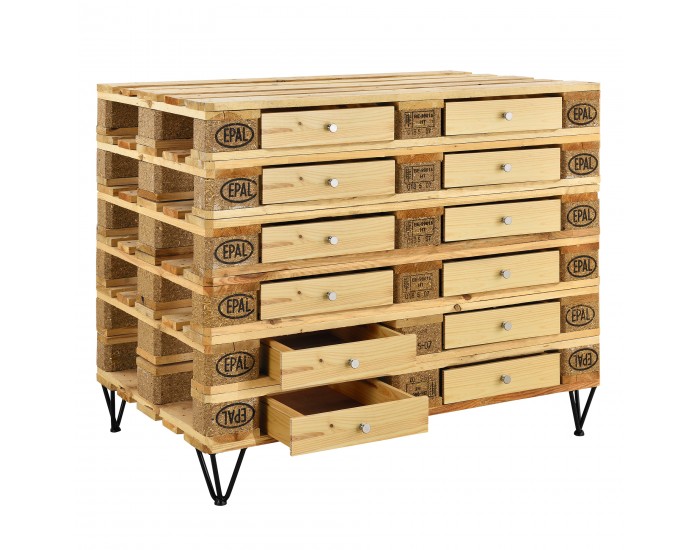 Чекмедже за мебели от палети  9,5 x 37,5 x 44,5 cm, Дърво