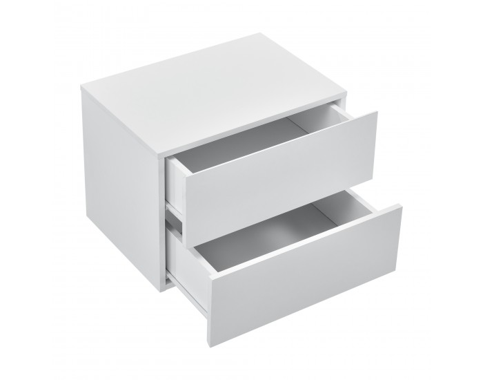 Шкафче с 2 чекмеджета за стенен монтаж  40 x 29 x 30 cm, ПДЧ, Бяло