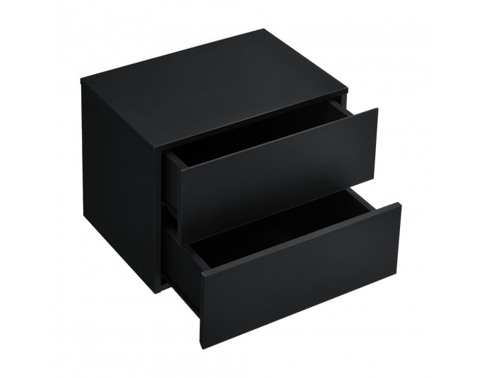 Шкафче с 2 чекмеджета за стенен монтаж  40 x 29 x 30 cm, ПДЧ, Черно