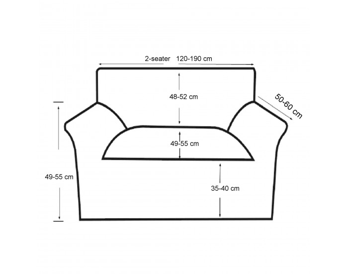 Калъф за канапе Тъмносив, 120-190 см , от еластичен материал
