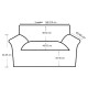 Калъф за канапе Тъмносив 140-210 см, от еластичен материал
