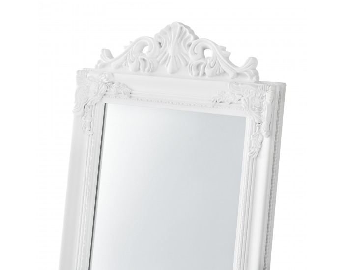 Свободностоящо огледало  Arezzo 160x40 cm регулираща се стойка бароков стил бяло