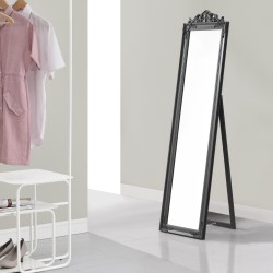 Свободностоящо огледало  Arezzo 160x40 cm регулираща се стойка бароков стил тъмносиво - Тоалетки и Огледала