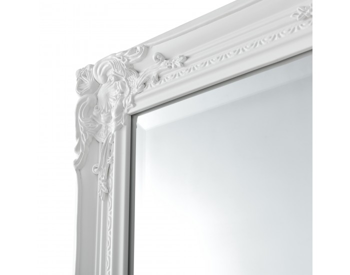 Стенно огледало Livorno  132 x 42 x 3,5 cm с рамка от евкалиптово дърво бяло