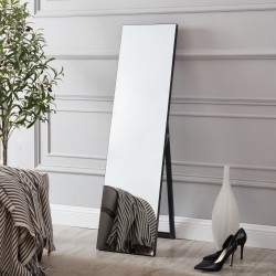 Стоящо огледало Barletta, размери 150x35 см, Черен цвят - Огледала