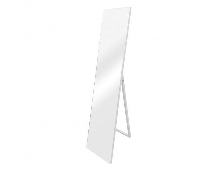 Стоящо огледало Barletta, размери 150x35 см, Бял цвят