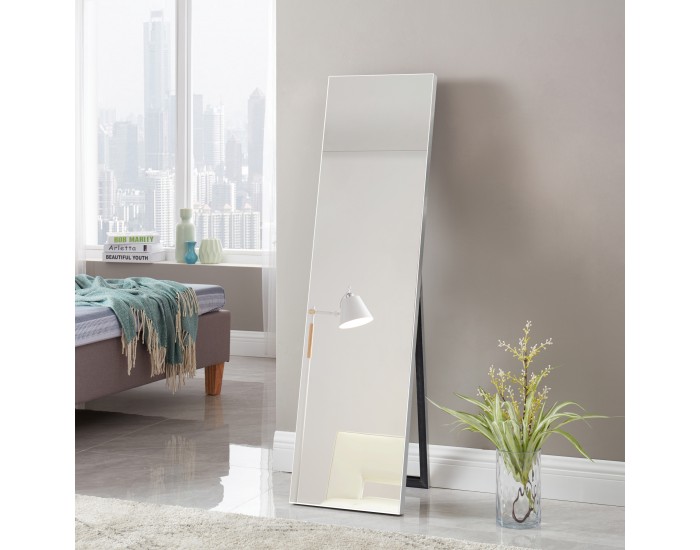 Поставка за огледало Barletta, размери 150x35 см,  наклонено, цвят на рамката - сребро