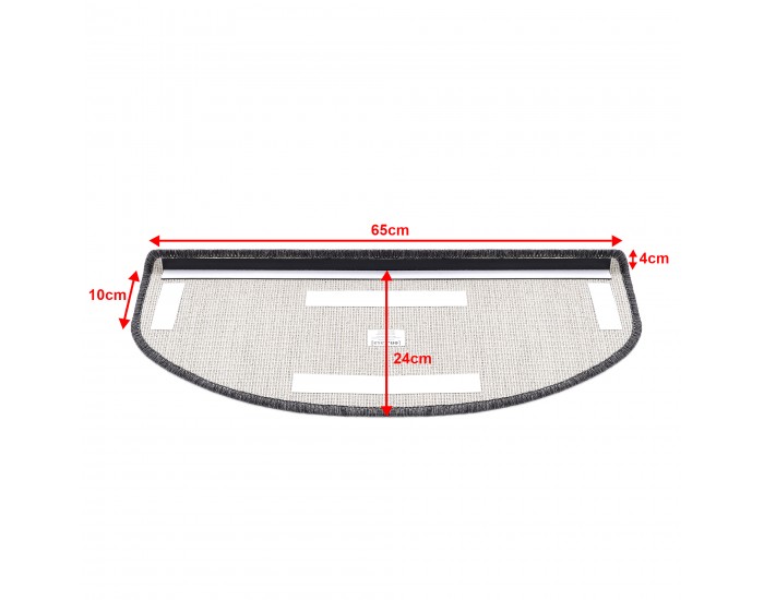 Комплект постелки за стъпки от 15 полукръгли тъмно сиви