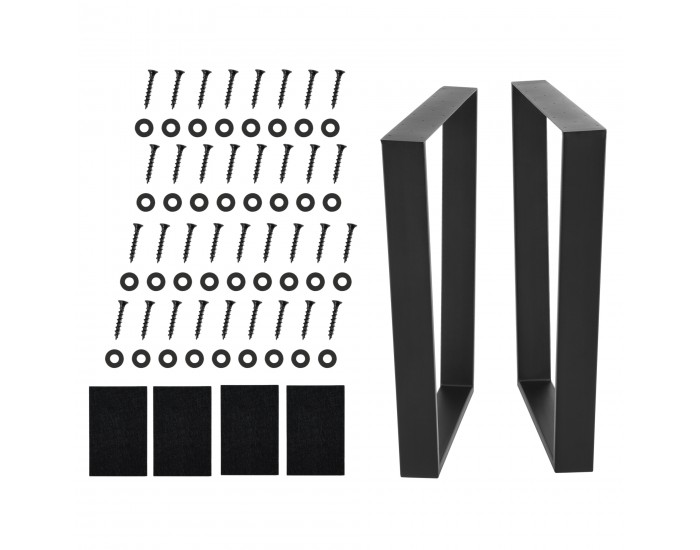 Комплект рамки за маса от 2 броя, размери 55 - 75 x 72 см,  стоманени,  черно матово цвят