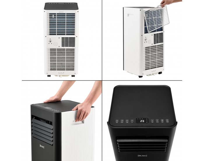 Мобилен климатик 2600W 9000 BTU черно/бяло