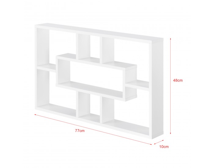Стенен рафт Qinngua, размери 77x10x48 см,  бял цвят