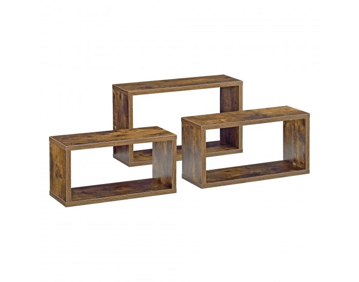 Стенен рафт Mandal,  Комплект от 3 цвята,  тъмно дърво Стенен рафт Mandal,  Комплект от 3 цвята,  тъмно дърво