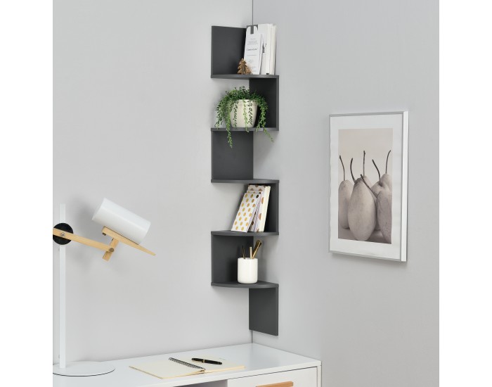 Дизайнерски рафт за стена - тъмносив *54489734*