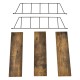 Стенен рафт Visby, размери  48x15 см, 3-сгъваема стоманена рамка,  Тъмен дървен абажур
