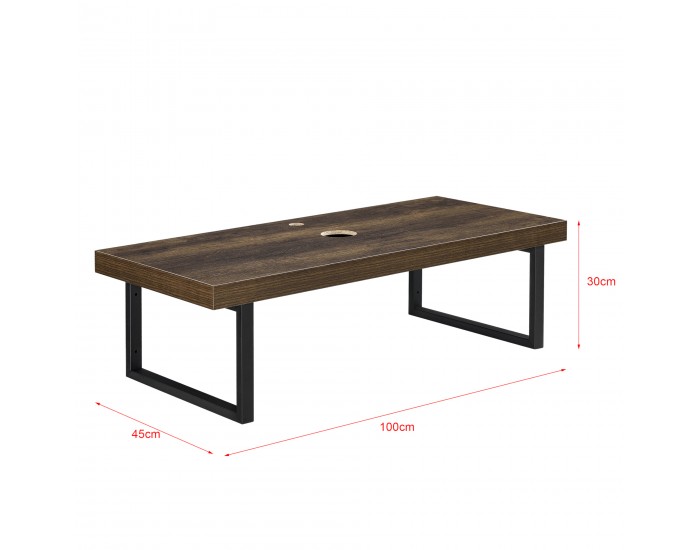 Плот за баня 100 x 45 x 30 cm закачалка за кърпа Метален корпус ПДЧ стенен монтаж, Ефект Орех [neu.haus]