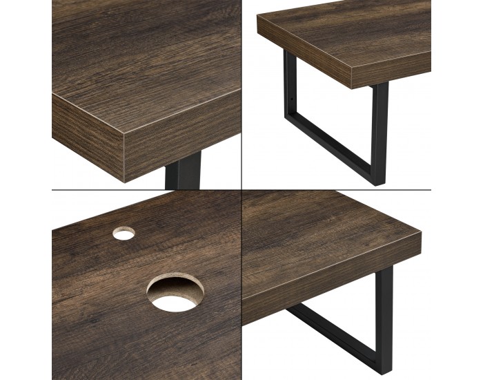 Плот за баня 100 x 45 x 30 cm закачалка за кърпа Метален корпус ПДЧ стенен монтаж, Ефект Орех [neu.haus]
