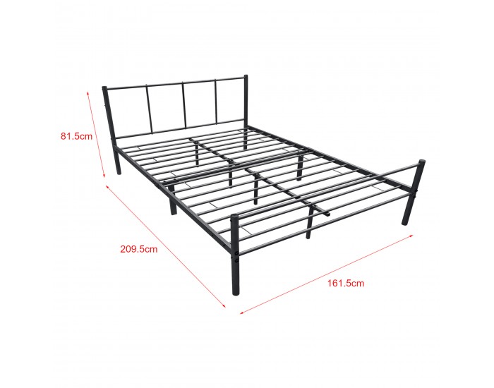 Метално легло  Laos, Черно, синтерована стомана   160 х 200 cm