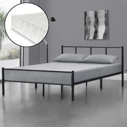Метално легло с матрак Laos, Черно, синтерована стомана   160 х 200 cm - Sonata G