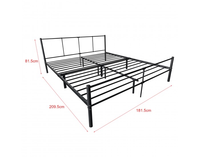 Метално легло  Laos, Черно, синтерована стомана   180 х 200 cm