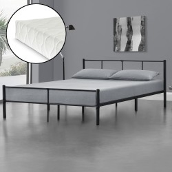 Метално легло с матрак  Laos, Черно, синтерована стомана   180 х 200 cm - Sonata G