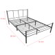 Метална рамка, 120 х 200 см, Тъмносиво, с матрак и подматрачна рамка