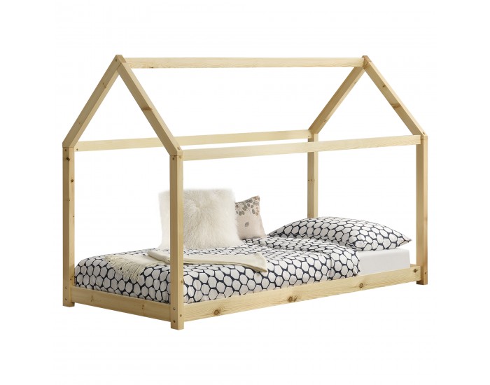 Детско легло, Натурален бор,с форма на къщичка