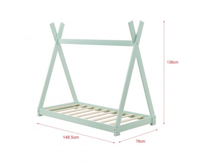 Детско легло, индианска шатра, чам, мента,140x70cm