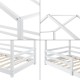 Детско легло - Къщичка от борово дърво, Бяло, 160x80cm