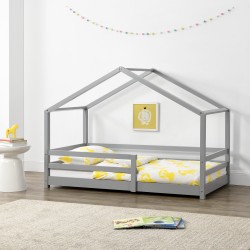 Детско легло - Къщичка от борово дърво, Светлосиво, 200x90cm - Sonata G