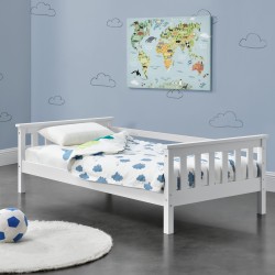 Детско легло Nuuk с място за съхранение и подматрачна решетка 80 х 160 см Бяло - Детска стая