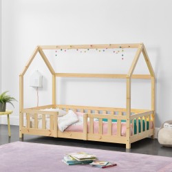 Детско легло  Sisimiut защитна решетка, борово дърво, 80х160 см - Детска стая